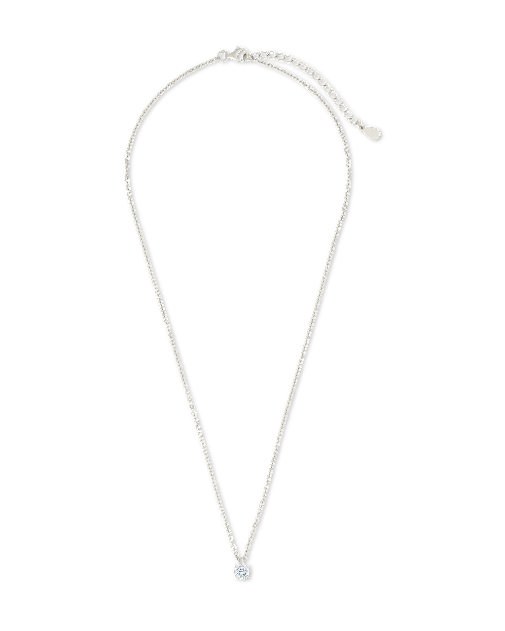 Sterling Silver Round CZ Prong Set Pendant - Image 6