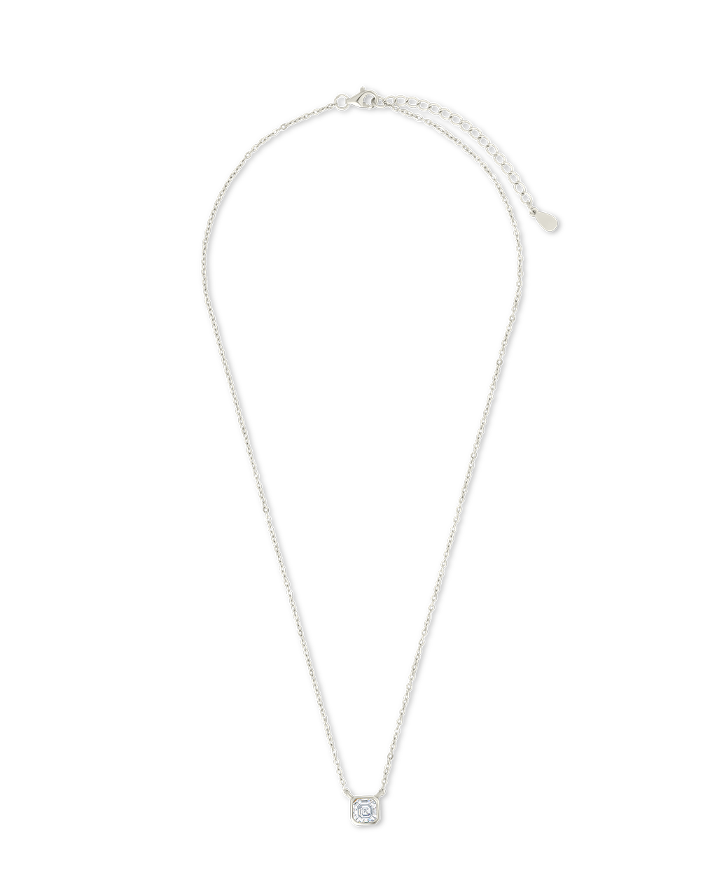 Sterling Silver Asscher Bezel Set Pendant - Image 6