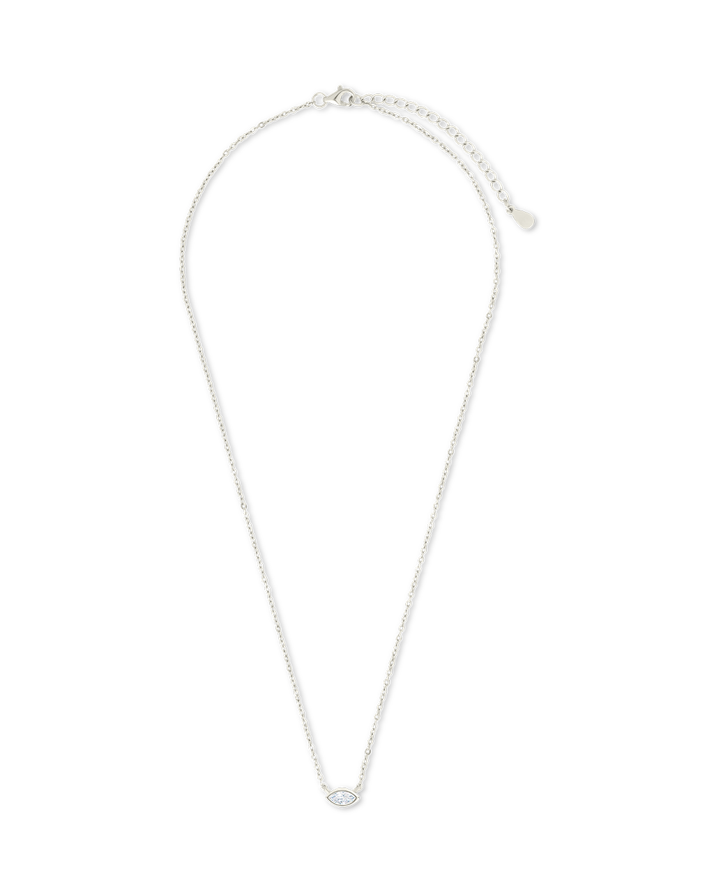Sterling Silver Marquise Bezel Set Pendant - Image 6
