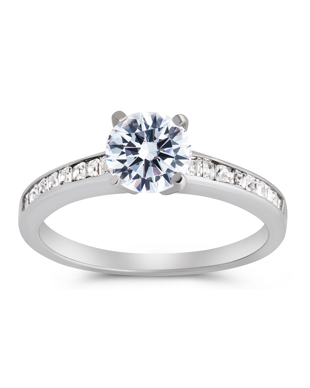 Sterling Silver Radiant CZ Engagement Ring - Image 3