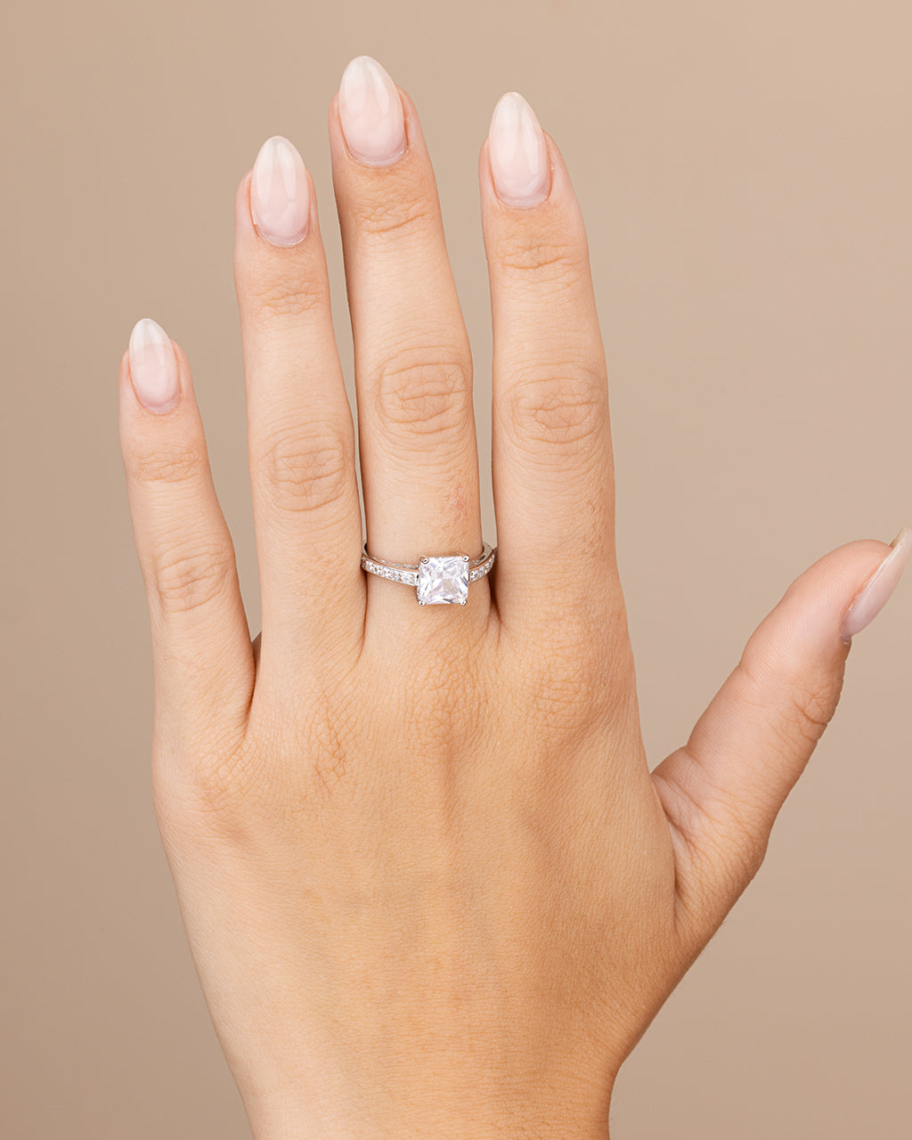 Sterling Silver Princess Cut CZ Promise Ring - Image 5