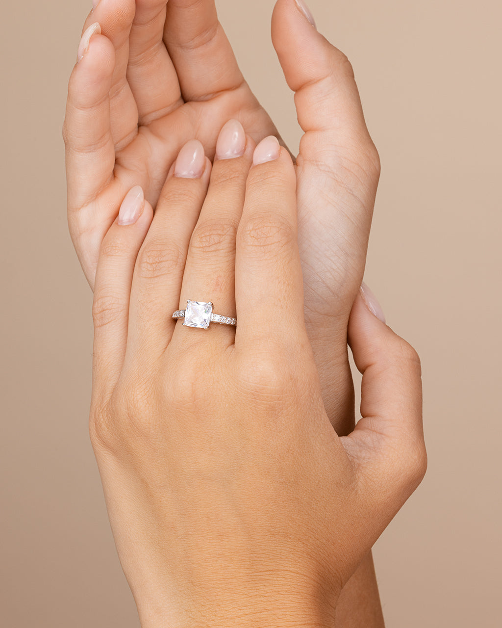 Sterling Silver Princess Cut CZ Promise Ring - Image 3