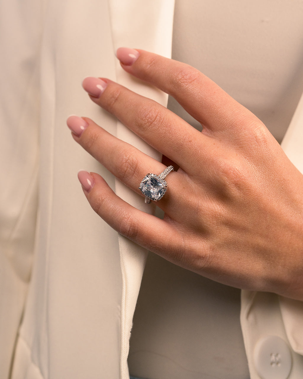 Sterling Silver Jessa CZ Radiant Ring - Image 2