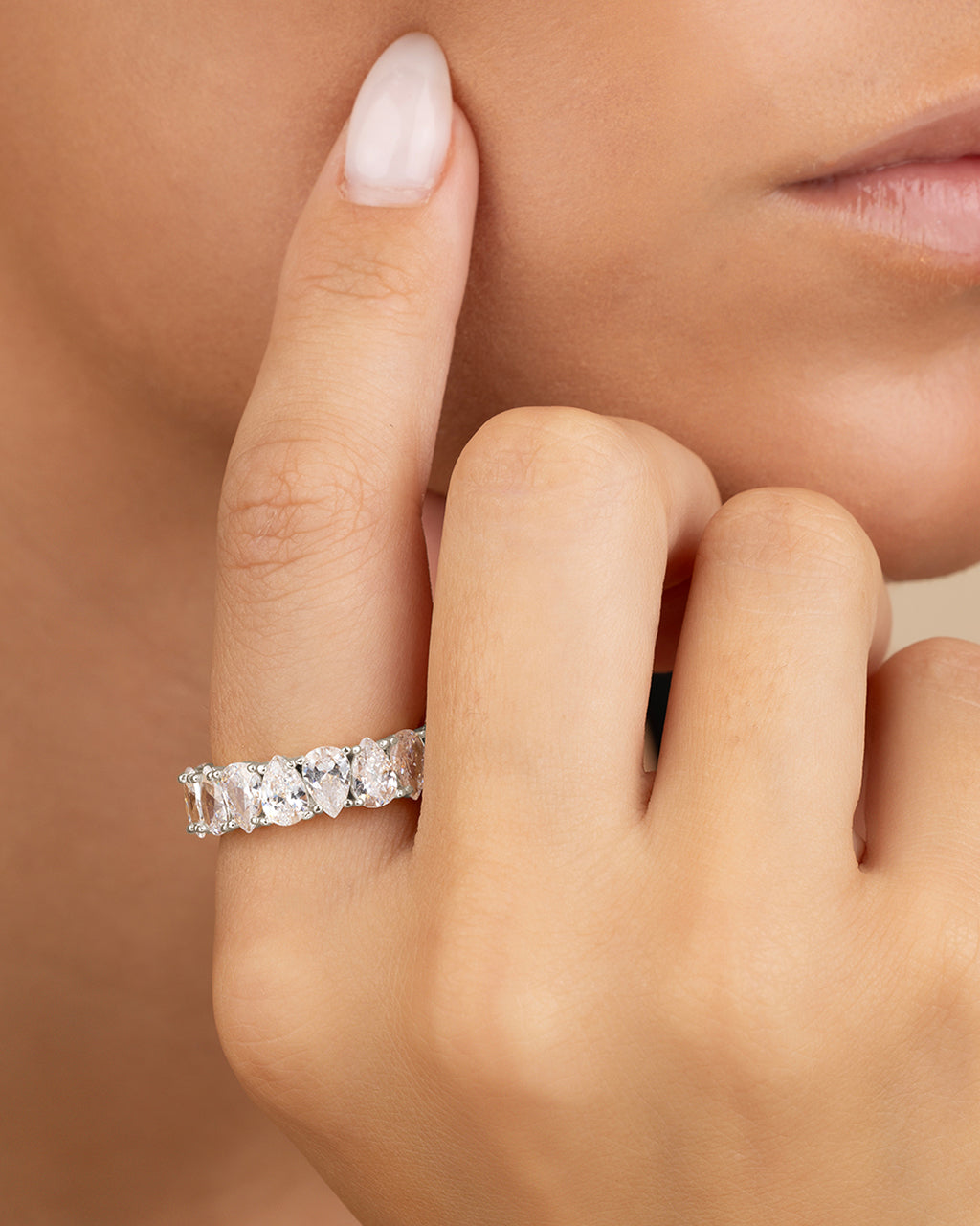 Sterling Silver Janis CZ Eternity Band Ring - Image 2
