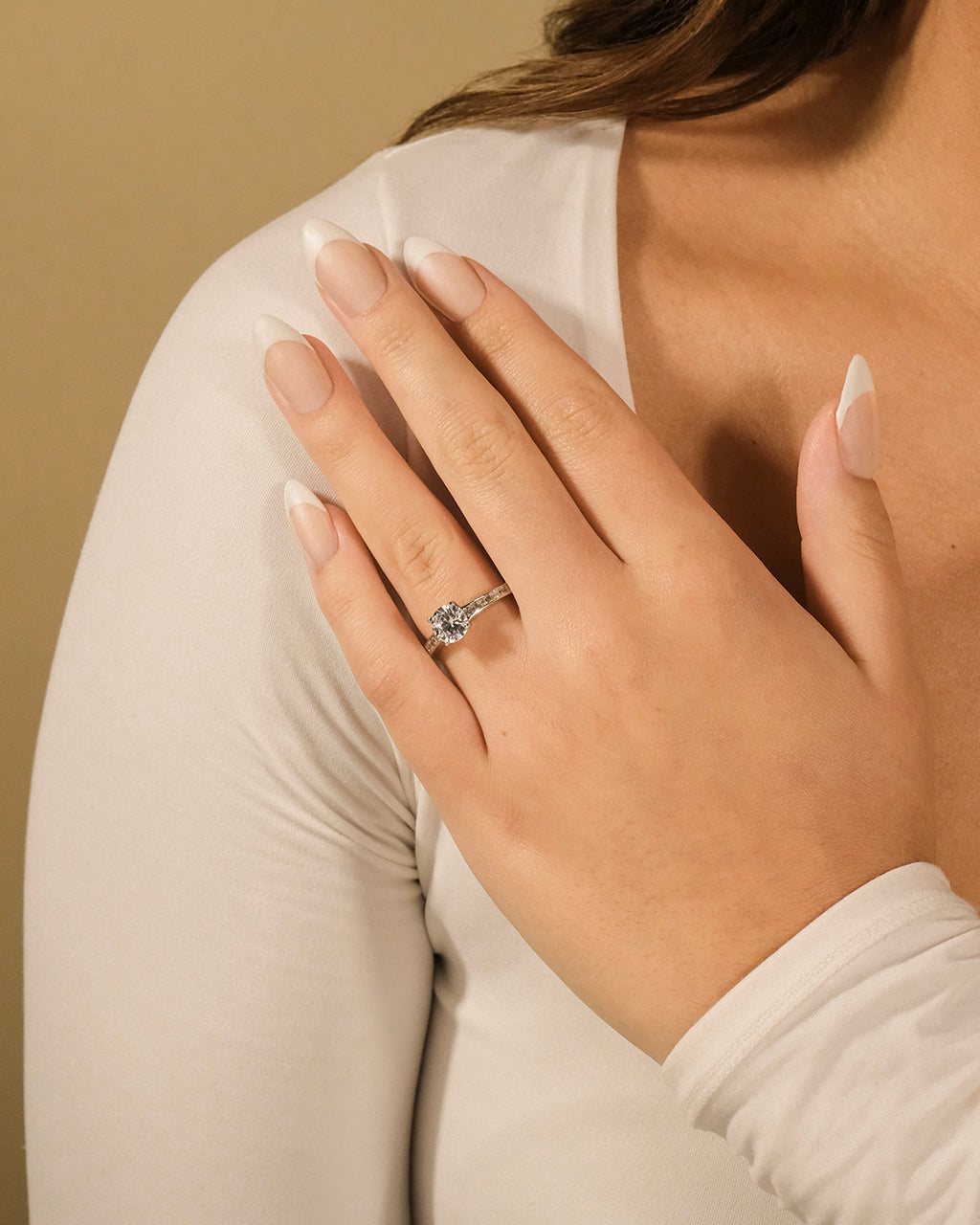 Sterling Silver Radiant CZ Engagement Ring - Image 4