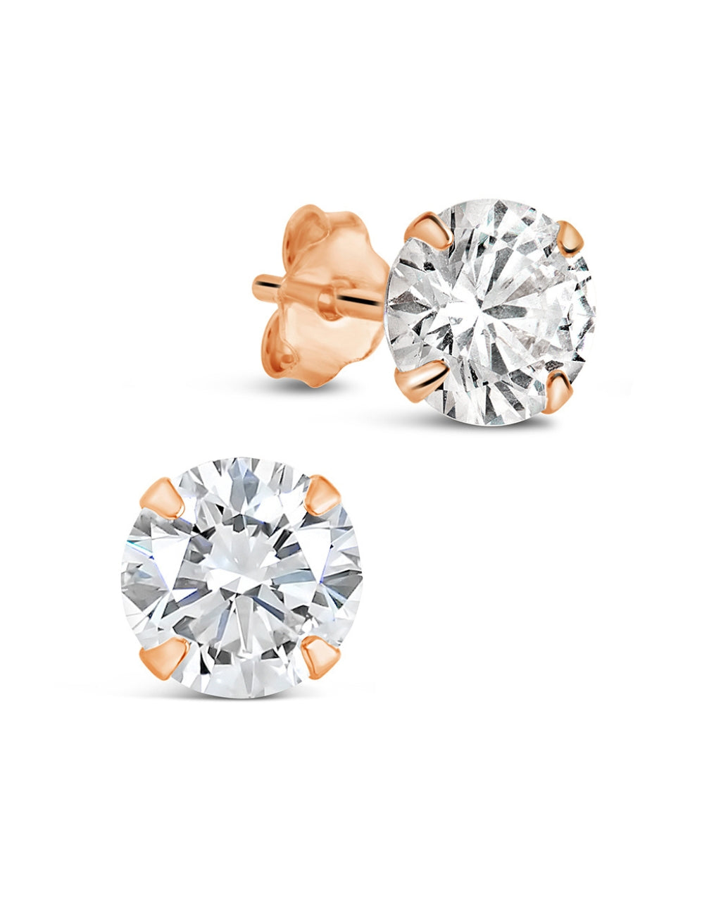 Sterling Silver 6mm CZ Stud Earrings - Image 5