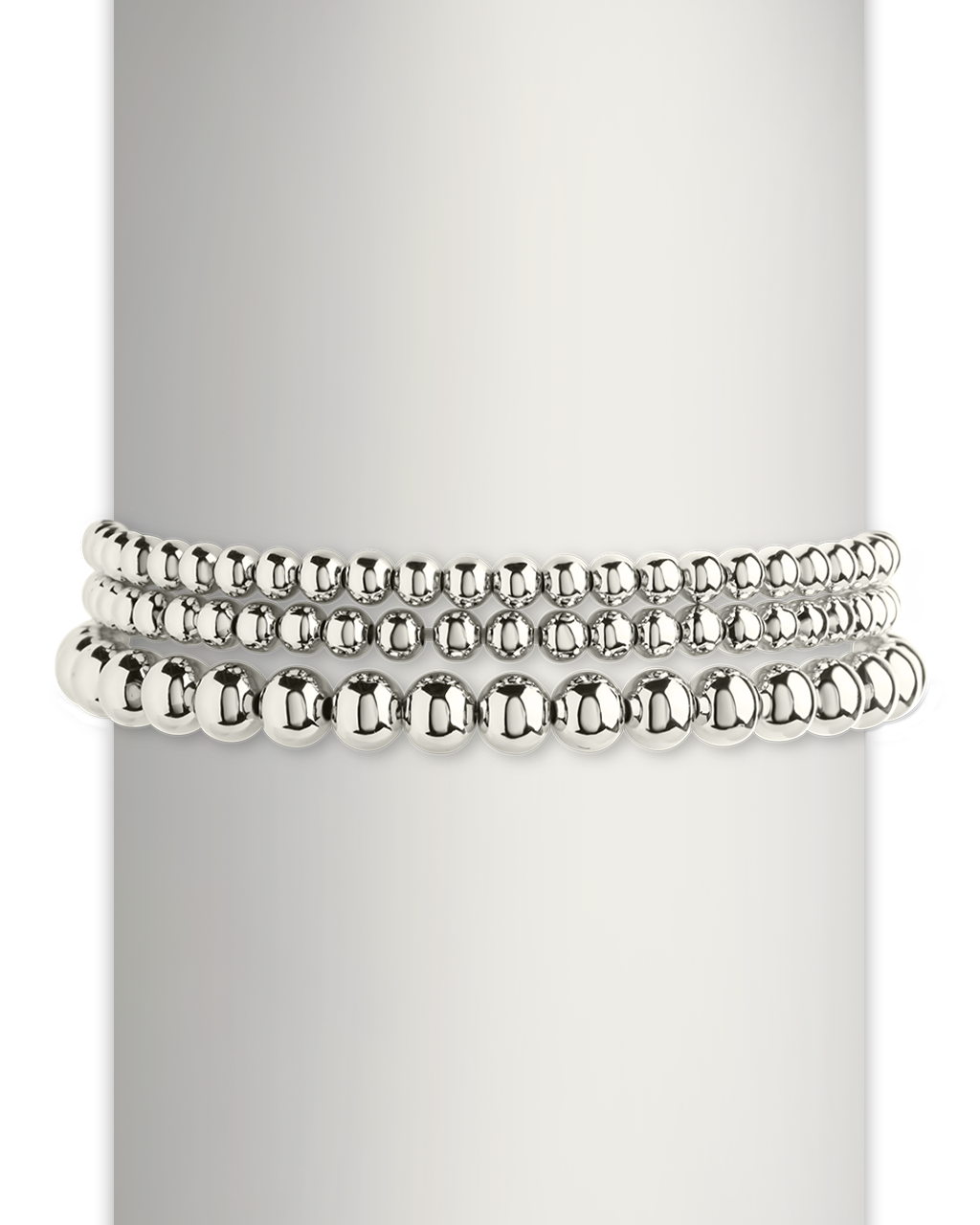 Sterling Silver Beaded Stretch Bracelet Sets - Image 44