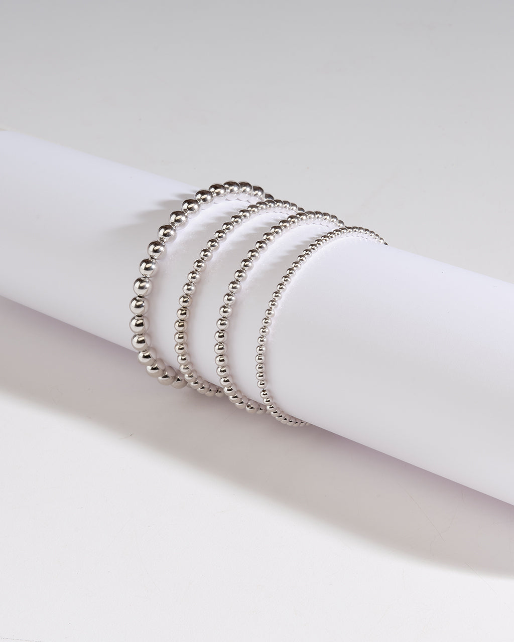 Sterling Silver Beaded Stretch Bracelet Sets - Image 47