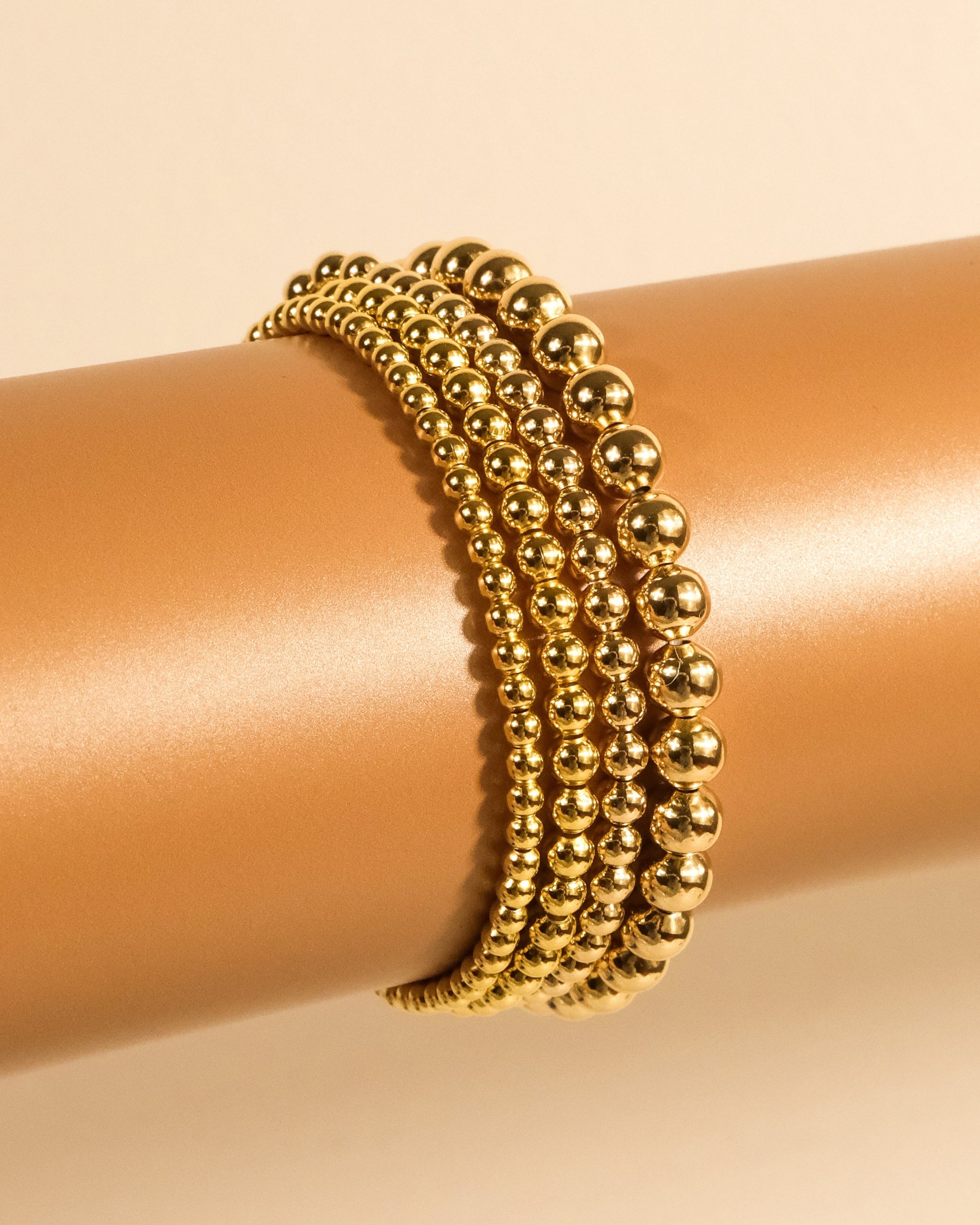 Sterling Silver Beaded Stretch Bracelet Sets - Image 2