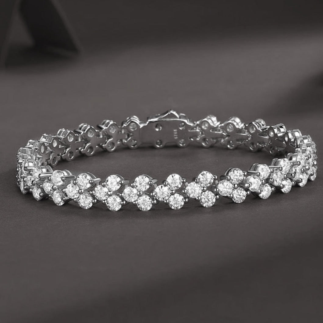 Serenity Tennis Moissanite Platinum Plated Bracelet - Image 2