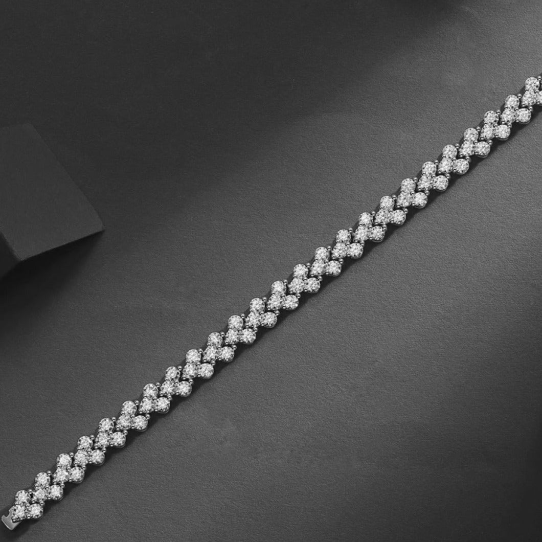 Serenity Tennis Moissanite Platinum Plated Bracelet - Image 3